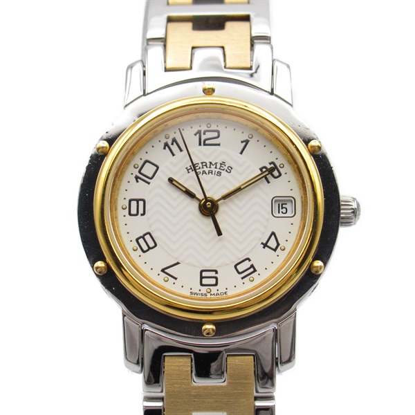 エルメスのゴールドとシルバーのコンビ腕時計。値下げ。 - 腕時計 