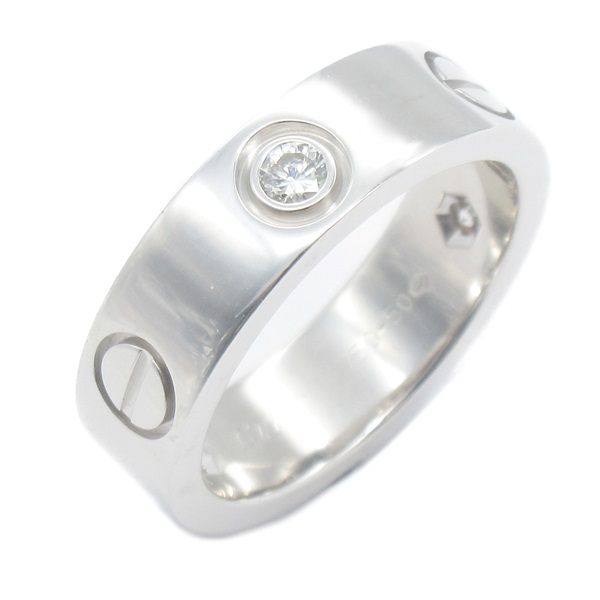【セール得価】カルティエ 指輪 メンズ ラブリング ハーフ ダイヤモンド ホワイトゴールド Cartier 750WG 20号～