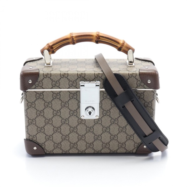 グッチ GUCCI × GLOBE-TROTTER バンブー GGスプリーム ヴァニティケース ハンドバッグ バッグ レディース 588351