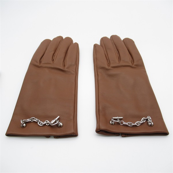 手袋形5本指本物 入手困難 シャネル レザーグローブ チョコバー マトラッセ 手袋 ブラウン