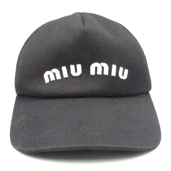 MIUMIU ミュウミュウ ドリル ベースボール キャップ ブラック 帽子ユニセックス
