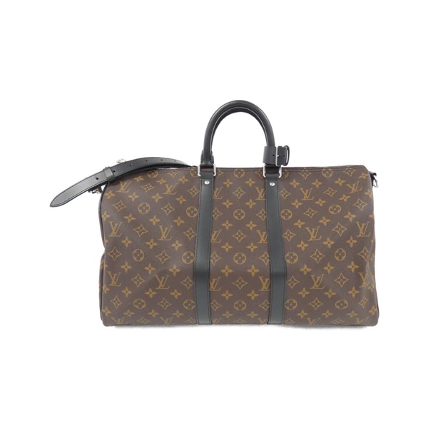 LOUIS VUITTON 有難う ルイ・ヴィトン キーポル・バンドリエール 45 ボストンバッグ モノグラム マカサー ブラウン M56711  メンズ【