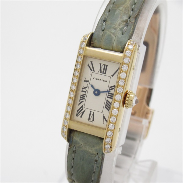 カルティエ(CARTIER)カルティエ タンクアロンジェ ダイヤベゼル 腕時計 