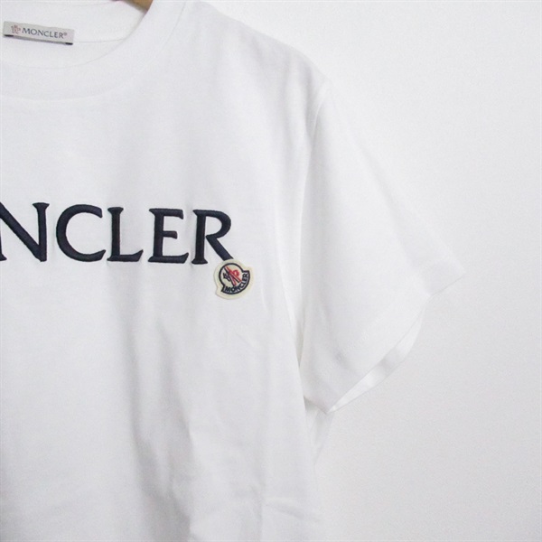 【最新品好評】104 MONCLER ロゴ ホワイトTシャツ size M Tシャツ/カットソー(半袖/袖なし)