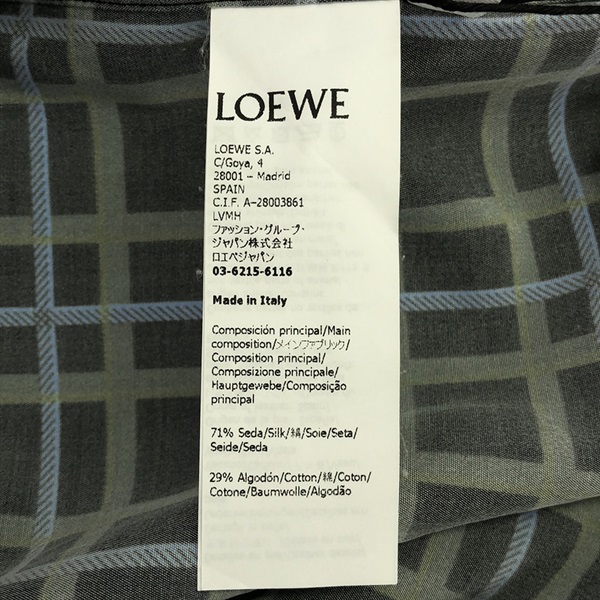 ロエベ(LOEWE)ロエベ チェストポケット チェックシャツ 長袖シャツ ...