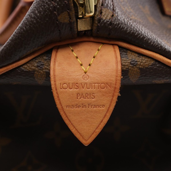 br>【鍵・カデナあり】LOUIS VUITTON ルイ・ヴィトン スピーディ30 M41526 ボストンバッグ ハンドバッグ ブラウン系  モノグラムキャンバス レディース ユニセックス シンプル ギフト プレゼント包装可 【中古】 松山朝生田店 窄める