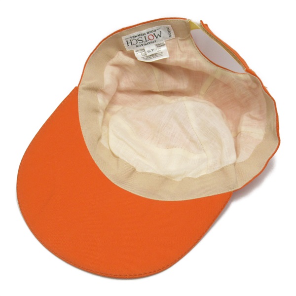 安いHERMES キャップ 帽子　オレンジ 帽子
