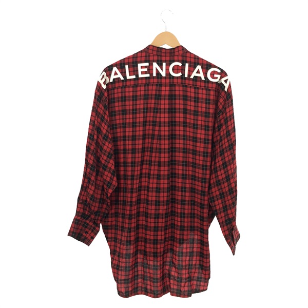 バレンシアガ(BALENCIAGA)バレンシアガ ロゴ チェックシャツ 長袖シャツ 衣料品 トップス レディース UP57 2017  01696｜2104102255981｜【公式】新品中古どちらもブランドの通販ならブランドオフ・オンラインストア| BRAND OFF Online  Store