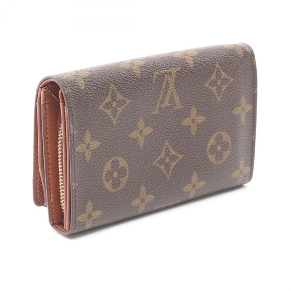 LOUIS VUITTON ルイヴィトン M61726 モノグラム ポルトモネ・クレディ フラップ 長財布 モノグラムキャンバス レディース ブラウン  ちいさ 【